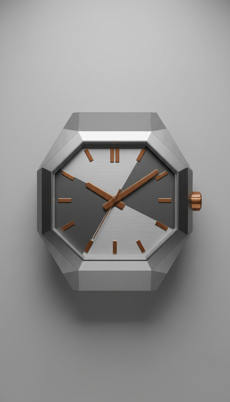 Geometric Stainless Steel Watch