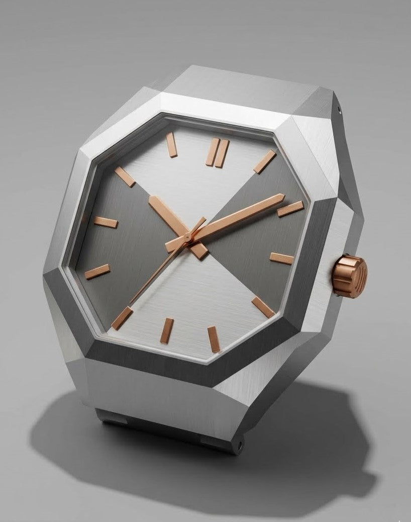 Geometric Stainless Steel Watch