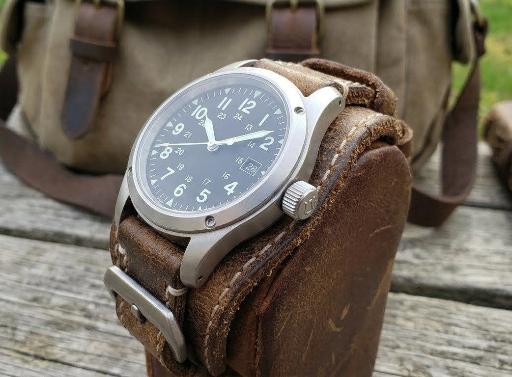 Leather Wrap Watch With Mineral Glass
