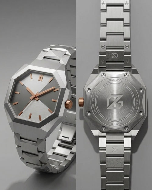 Geometric Stainless Steel Watch